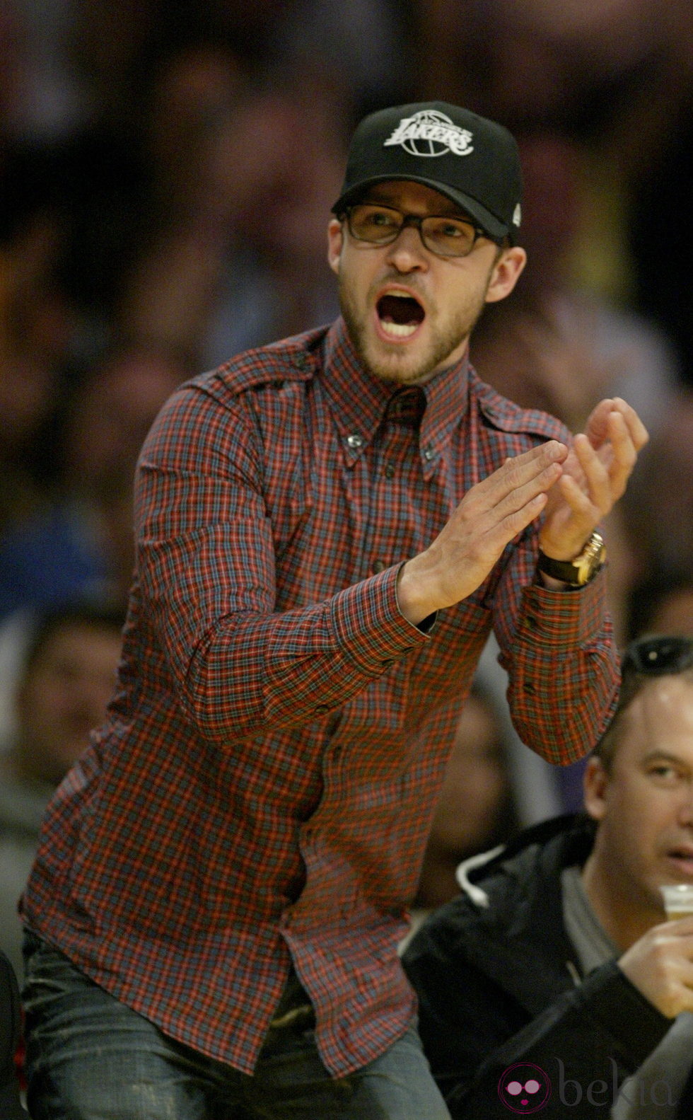 Justin Timberlake apoyando al equipo de 'Los Angeles Lakers'