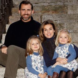 Los Príncipes de Asturias y las Infantas Leonor y Sofía en Navidad de 2009