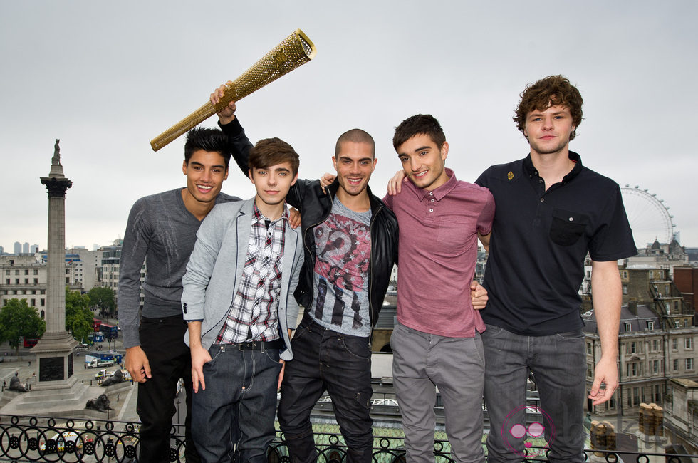 The Wanted con la antorcha olímpica de los juegos de Londres 2012