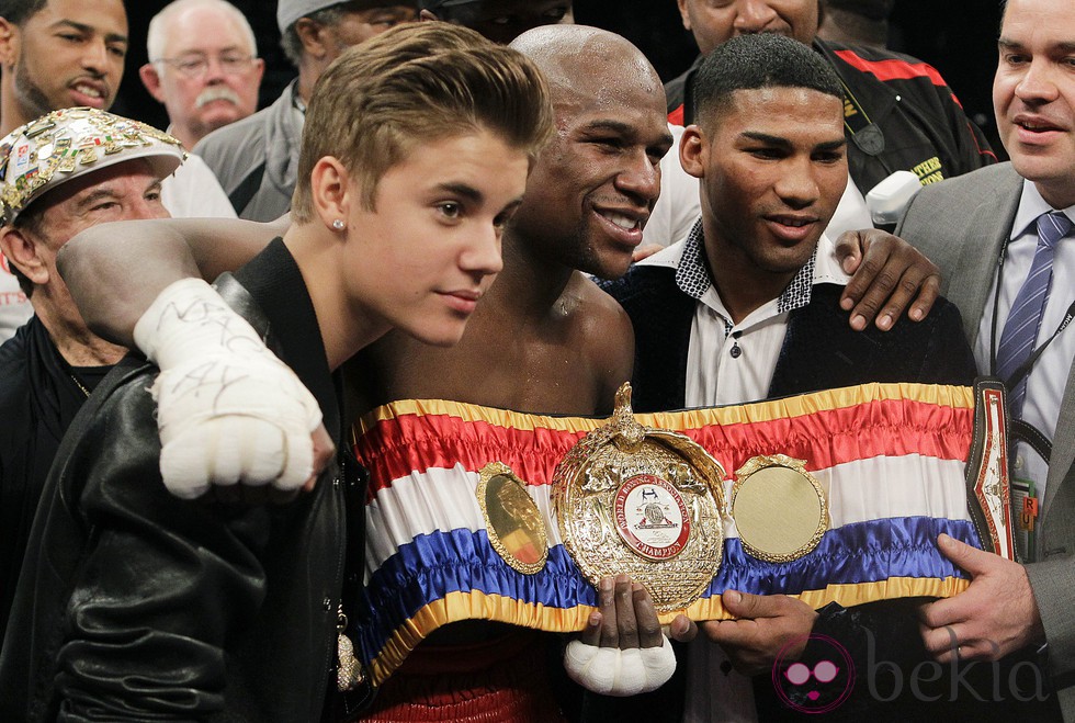 Justin Bieber junto a Floyd Mayweather Junior en Las Vegas