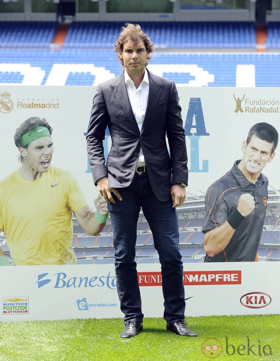 Rafa Nadal en la presentación del partido 'Alma Nadal'