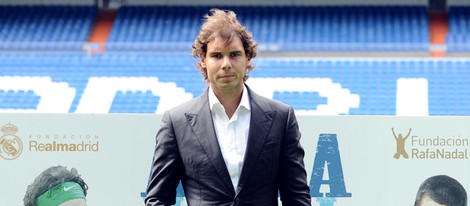 Rafa Nadal en la presentación del partido 'Alma Nadal'