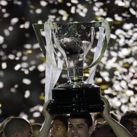 Cristiano Ronaldo celebra la 32º Liga del Real Madrid