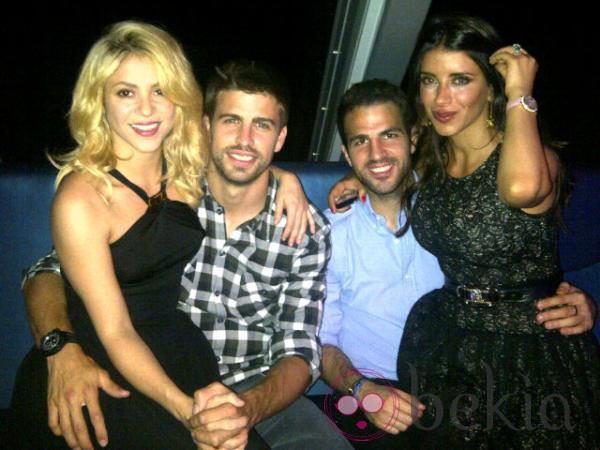 Las parejas formadas por Shakira y Piqué y Cesc Fábregas y Daniella Semaan