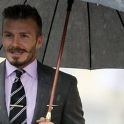 David Beckham en la ceremonia de entrega de la antorcha olímpica en Grecia