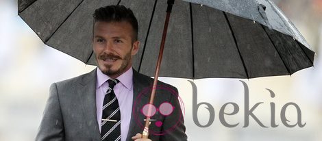 David Beckham en la ceremonia de entrega de la antorcha olímpica en Grecia