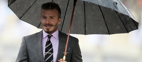 David Beckham en la ceremonia de entrega de la antorcha olímpica en Grecia