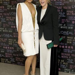 Jane Fonda y Freida Pinto en la fiesta L'oreal del Festival de Cannes 2012