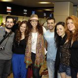 Pastora Soler en el aeropuerto de Barajas de camino al Festival de Eurovisión 2012