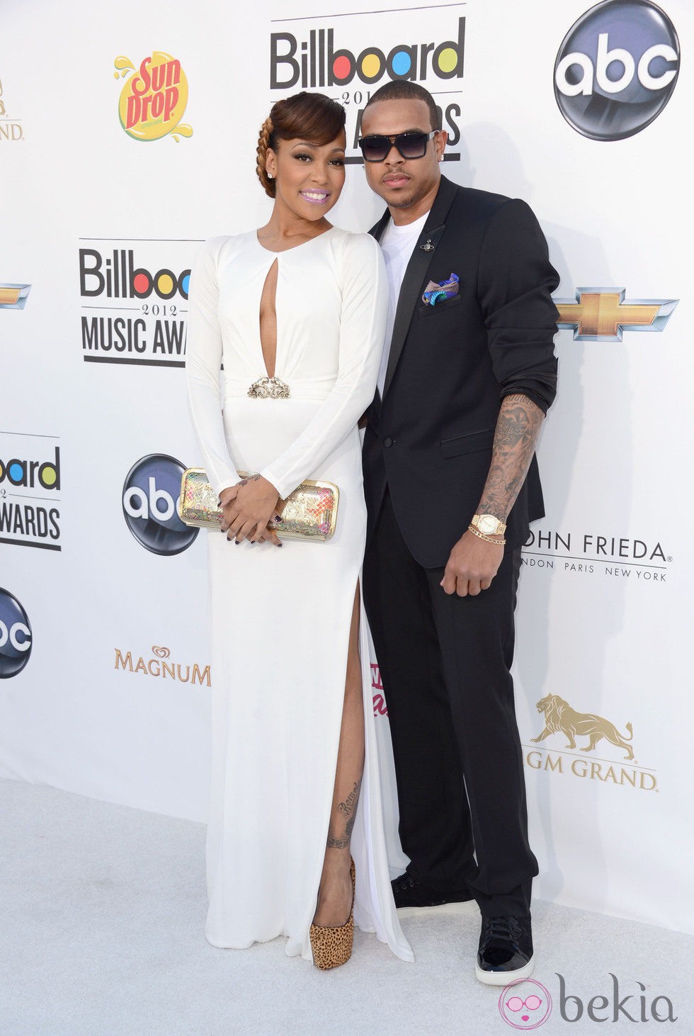 Chris Brown y Mónica en la entrega de premios Billboard 2012