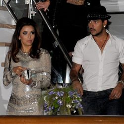 Eva Longoria y Eduardo Cruz en una de las fiestas celebradas en el Festival de Cannes 2012