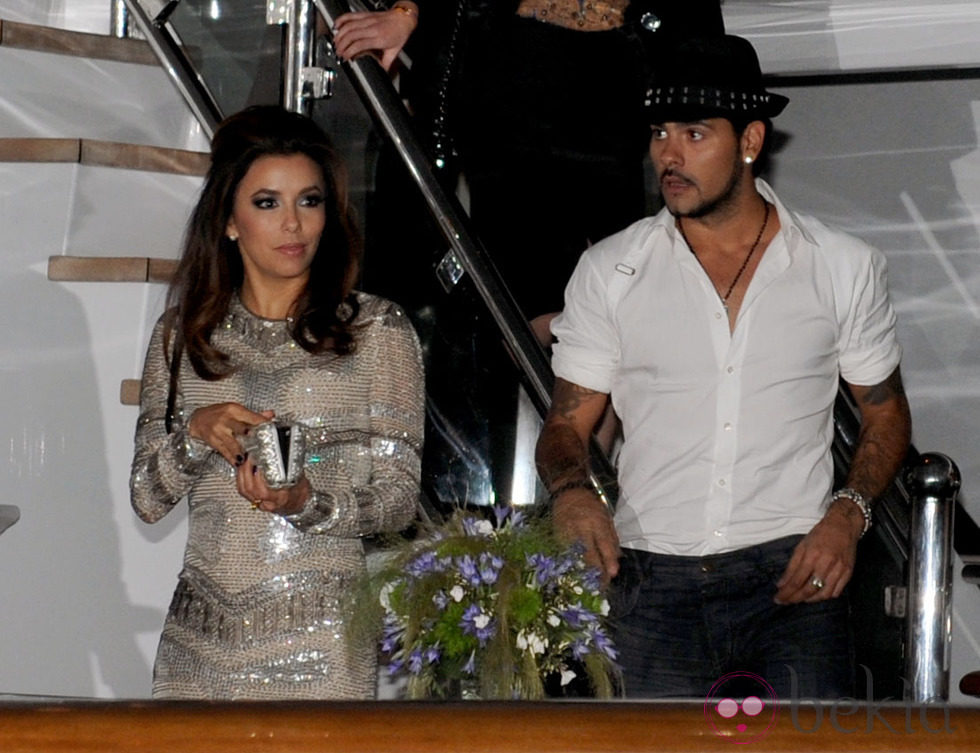 Eva Longoria y Eduardo Cruz en una de las fiestas celebradas en el Festival de Cannes 2012