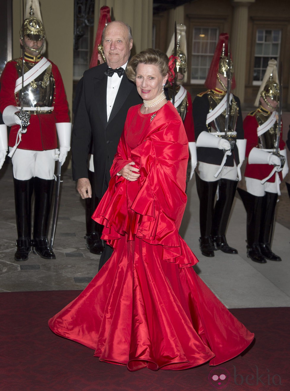 Los Reyes de Noruega en una cena de gala en Buckingham Palace