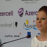 Pastora Soler durante una rueda de prensa en Bakú, ciudad de Eurovisión 2012