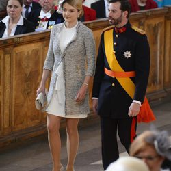 Guillermo de Luxemburgo y Stéphanie de Lannoy en el bautizo de Estela de Suecia