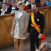 Guillermo de Luxemburgo y Stéphanie de Lannoy en el bautizo de Estela de Suecia