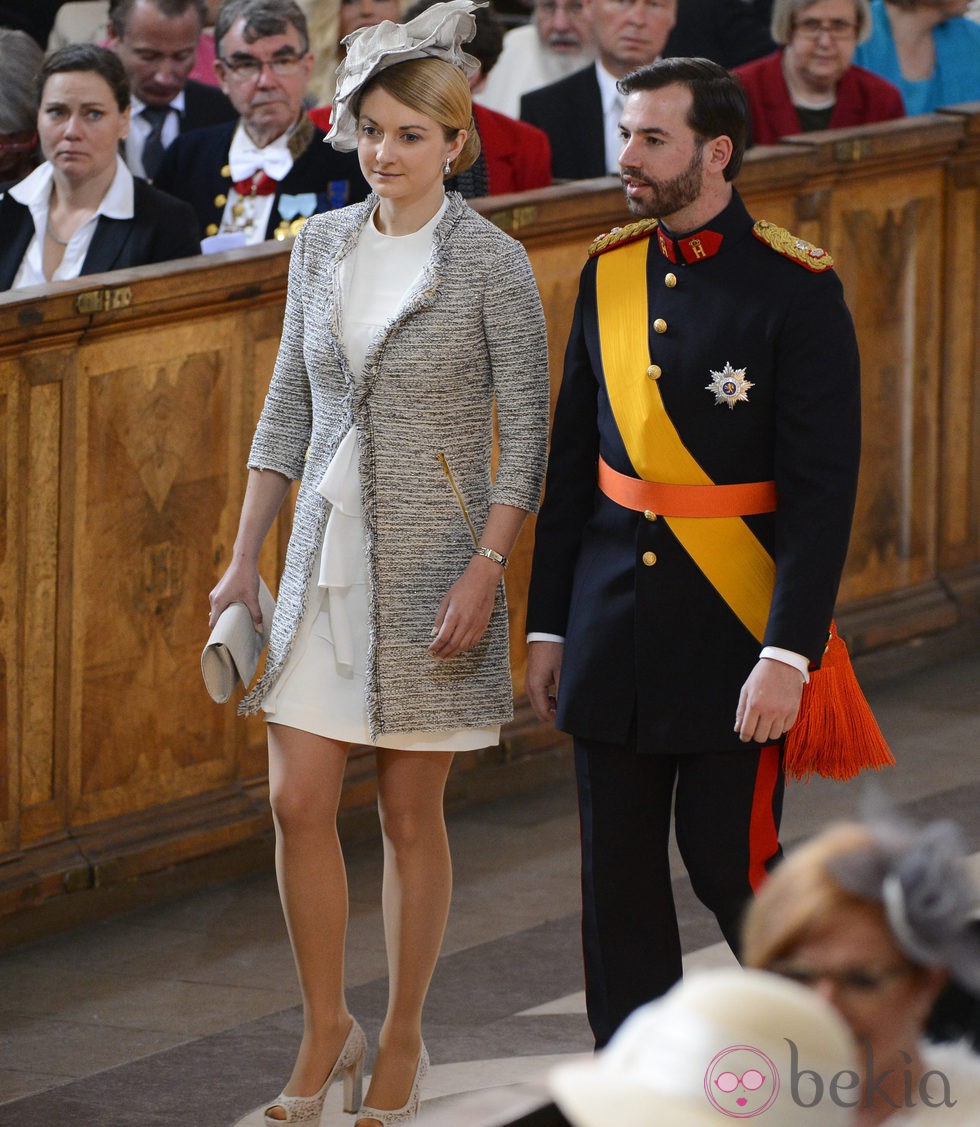 Guillermo de Luxemburgo y Stéphanie de Lannoy en el bautizo de Estela de Suecia