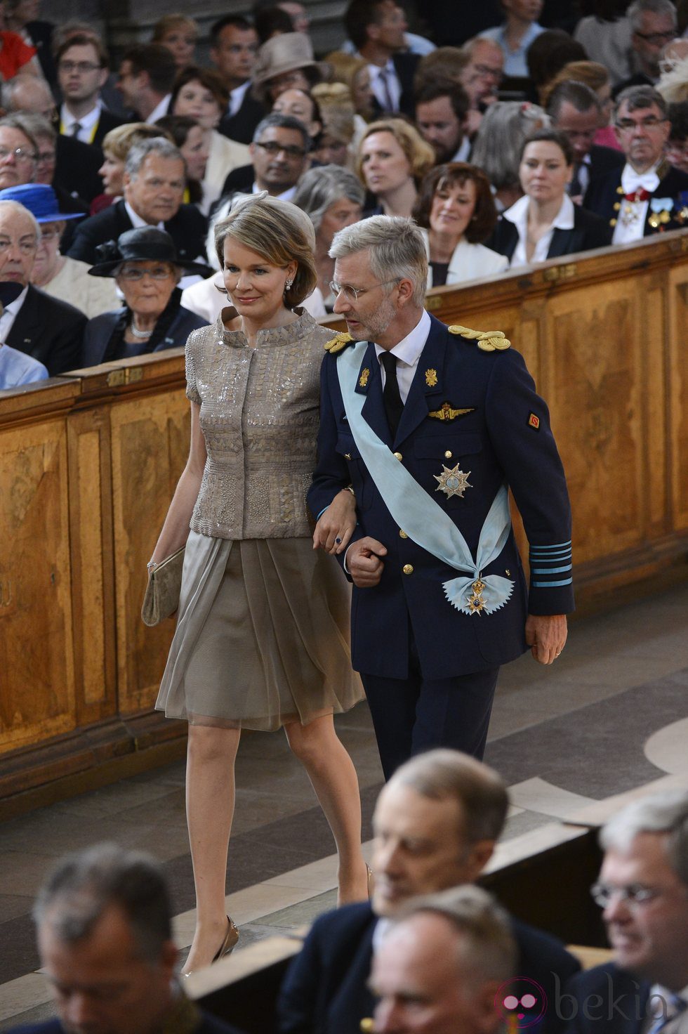 Los Príncipes de Bélgica en el bautizo de Estela de Suecia