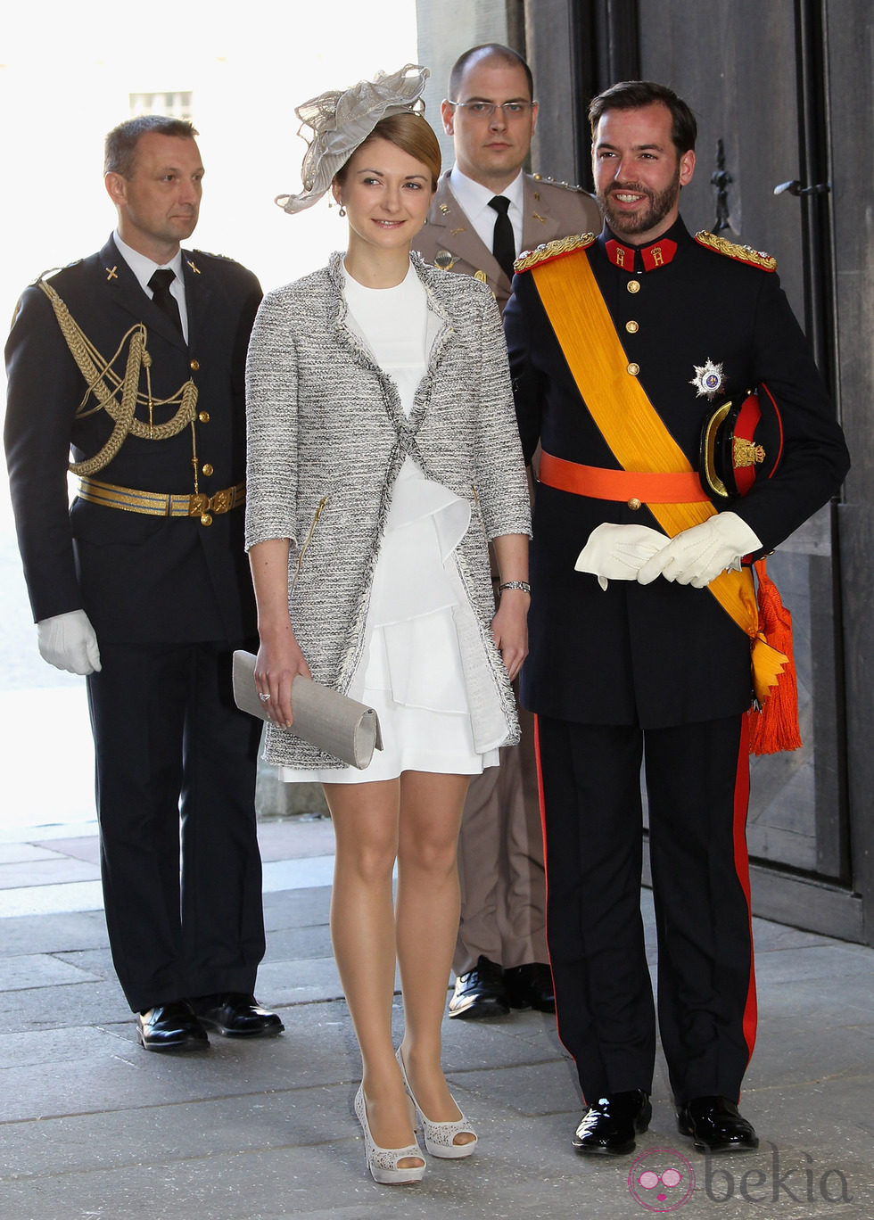 Guillermo de Luxemburgo y la Condesa Stéphanie de Lannoy en el bautizo de Estela de Suecia