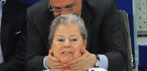 Florentino Pérez con su mujer, Pitina, en el Masters de Tenis de Madrid 2012