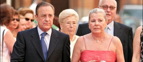 Florentino Pérez y Pitina en la boda de Alejandra Prat y Juan Manuel Alcázar