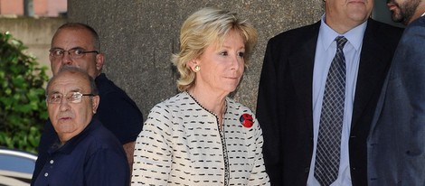 Esperanza Aguirre en la capilla ardiente de María Ángeles Sandoval, Pitina