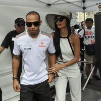 Lewis Hamilton y Nicole Scherzinger en el Gran Premio de Fórmula 1 de Mónaco