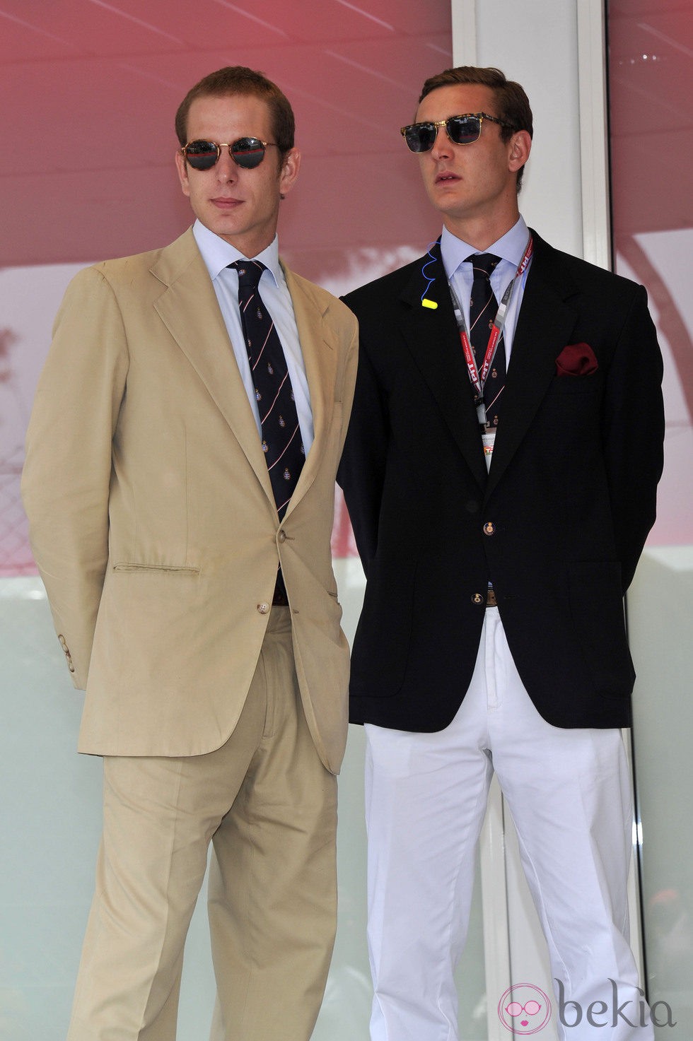 Andrea y Pierre Casiraghi en el Gran Premio de F1 de Mónaco