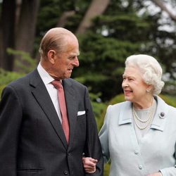 La Reina Isabel II y el Duque de Edimburgo en sus Bodas de Diamante