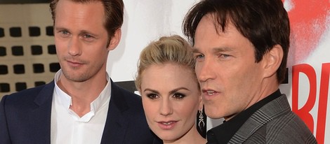 Alexander Skarsgard, Anna Paquin y Stephen Moyer en la premiere de 'True Blood' en Los Angeles