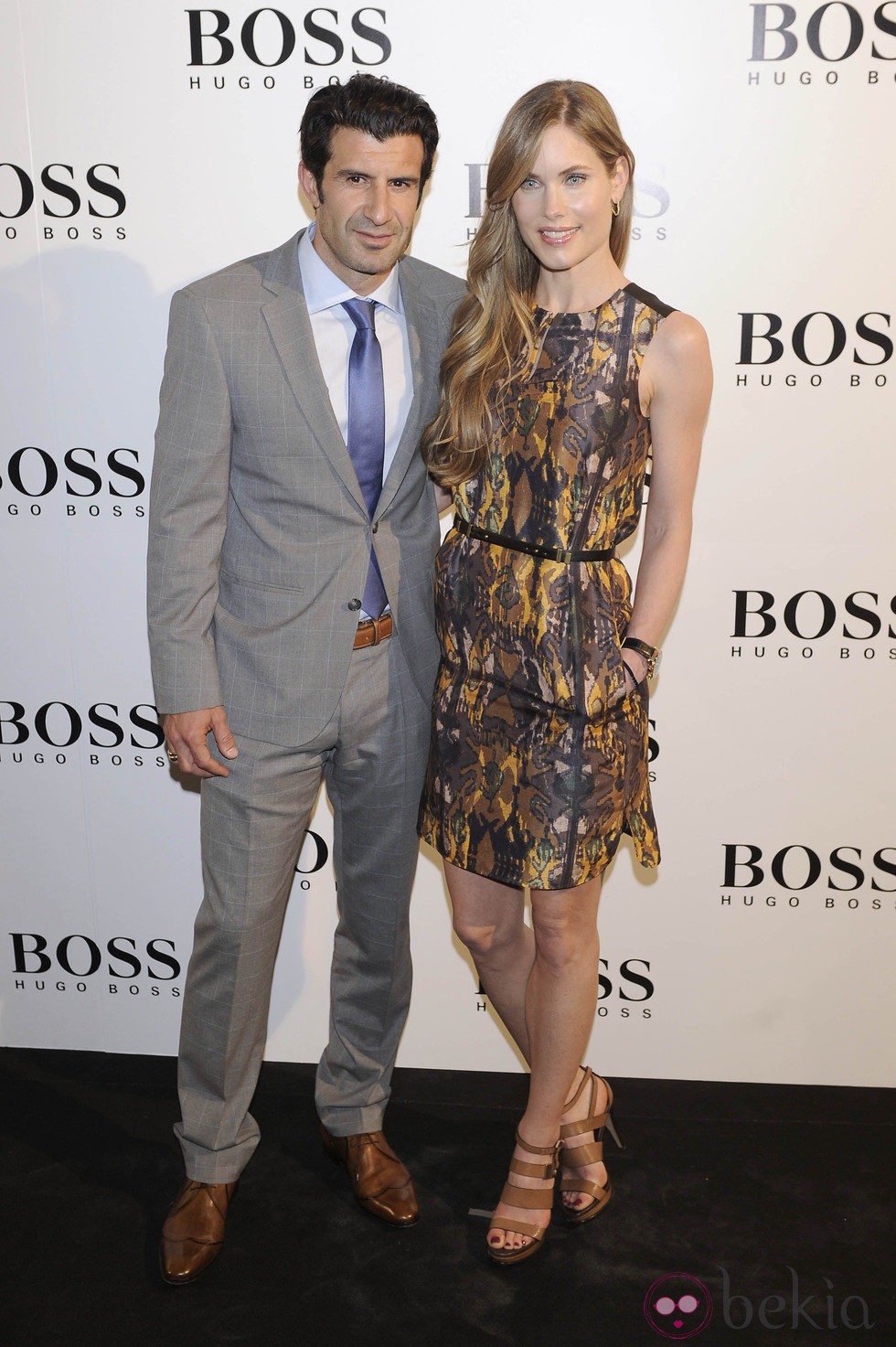 Luis Figo y Helen Swedin en la fiesta organizada por la firma Hugo Boss