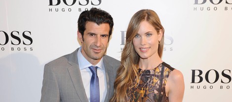 Luis Figo y Helen Swedin en la fiesta organizada por la firma Hugo Boss