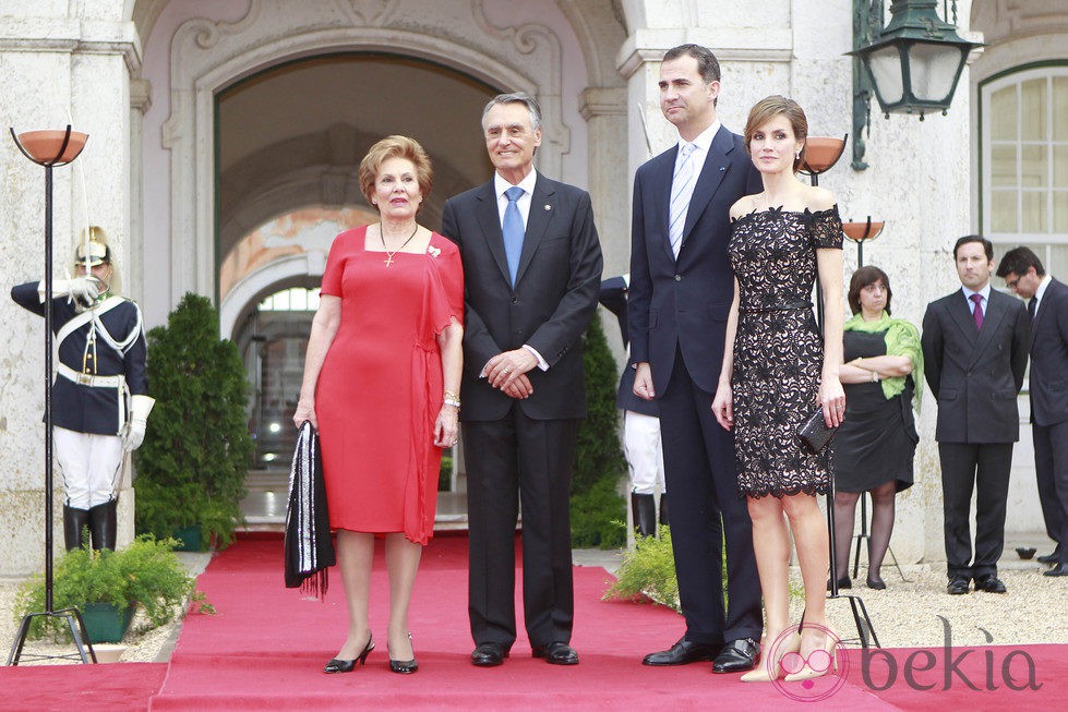 Los Príncipes de Asturias y el Presidente y la Primera Dama de Portugal en el Palacio de Queluz