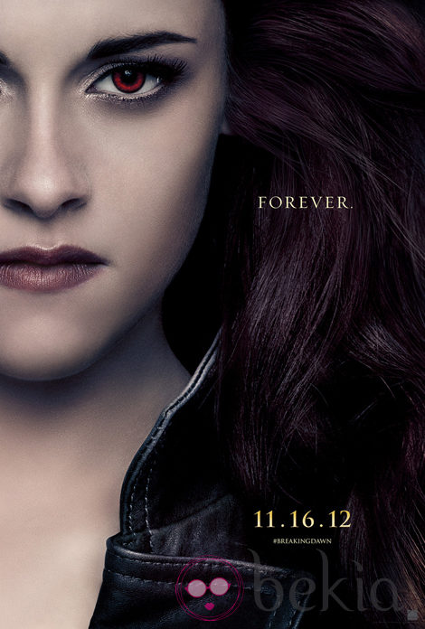 Kristen Stewart en el poster de la película 'Amanecer.Parte 2'