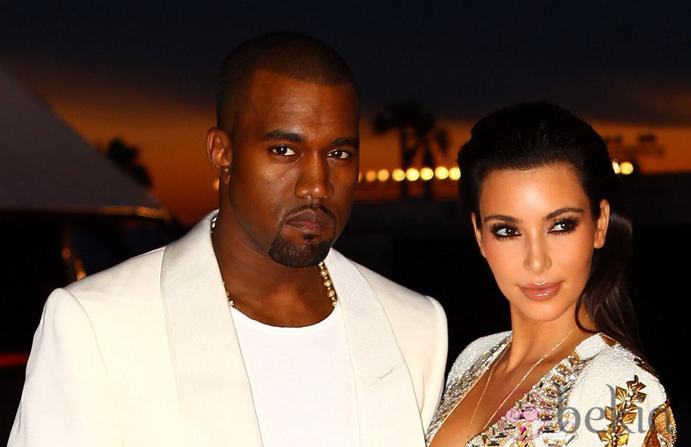 Kanye West y Kim Kardashian en Cannes