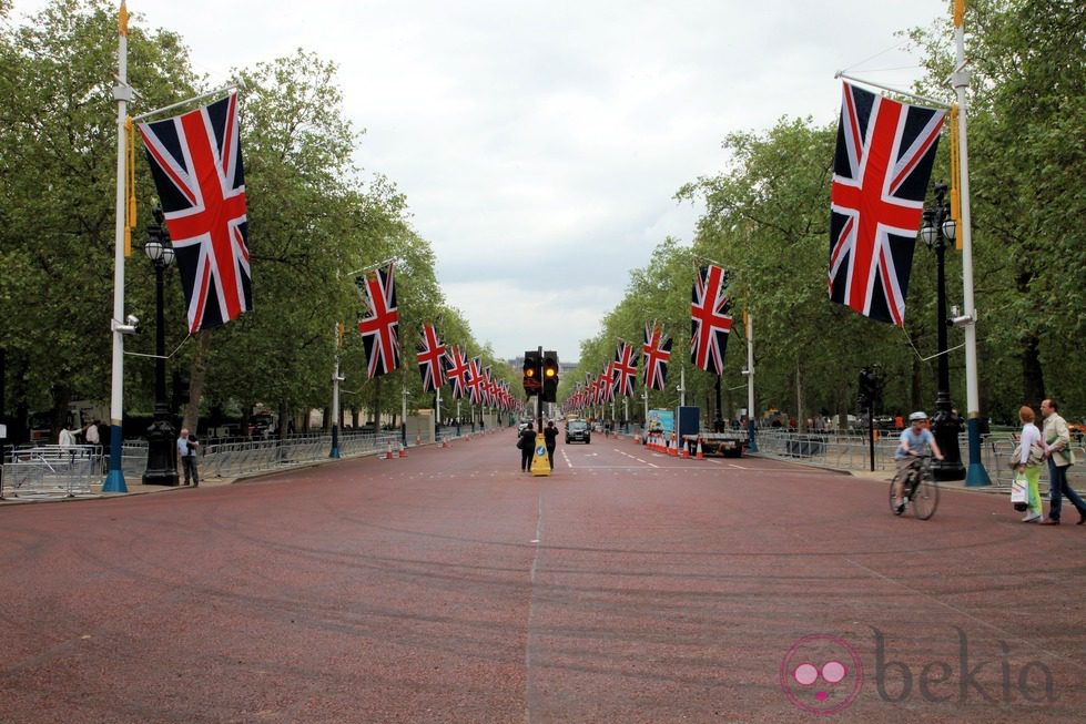 The Mall, preparada para el desfile del Jubileo de la Reina Isabel II