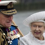 La Reina Isabel II y el Duque de Edimburgo en el Jubileo de la Reina