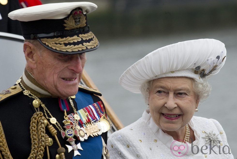 La Reina Isabel II y el Duque de Edimburgo en el Jubileo de la Reina