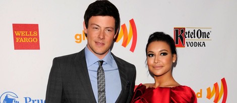 Cory Monteith y Naya Rivera en la entrega de los Premios GLAAD 2012