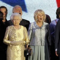 La Reina Isabel, la Duquesa de Cornualles y el Príncipe de Gales en el concierto del Jubileo