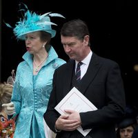 Ana de Inglaterra y Timothy Laurence en la misa de acción de gracias del Jubileo de Diamante