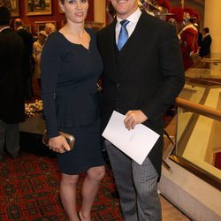 Zara Phillips y Mike Tindall en la recepción de Guildhall del Jubileo de Diamante