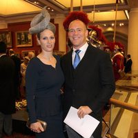 Zara Phillips y Mike Tindall en la recepción de Guildhall del Jubileo de Diamante