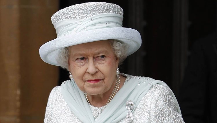 La Reina Isabel II en el almuerzo del Jubileo de Diamante en Westminster Hall