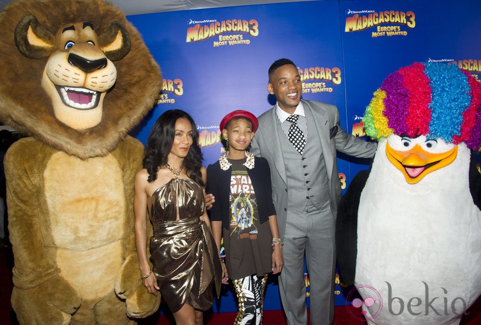 Will Smith y su familia en el estreno de 'Madagascar 3' en Nueva York