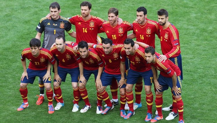 Alineación de la selección española en el partido contra Italia de la Eurocopa 2012