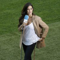 Sara Carbonero en el partido de 'La Roja' contra Italia en la Eurocopa 2012