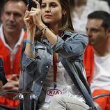 Ariadne Artiles en el partido de baloncesto Real Madrid-Barcelona