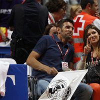 Úrsula Corberó en el partido de baloncesto Real Madrid-Barcelona