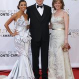 Eva Longoria, Alberto de Mónaco y Anne Sweeney en la clausura del Festival de Monte-Carlo 2012